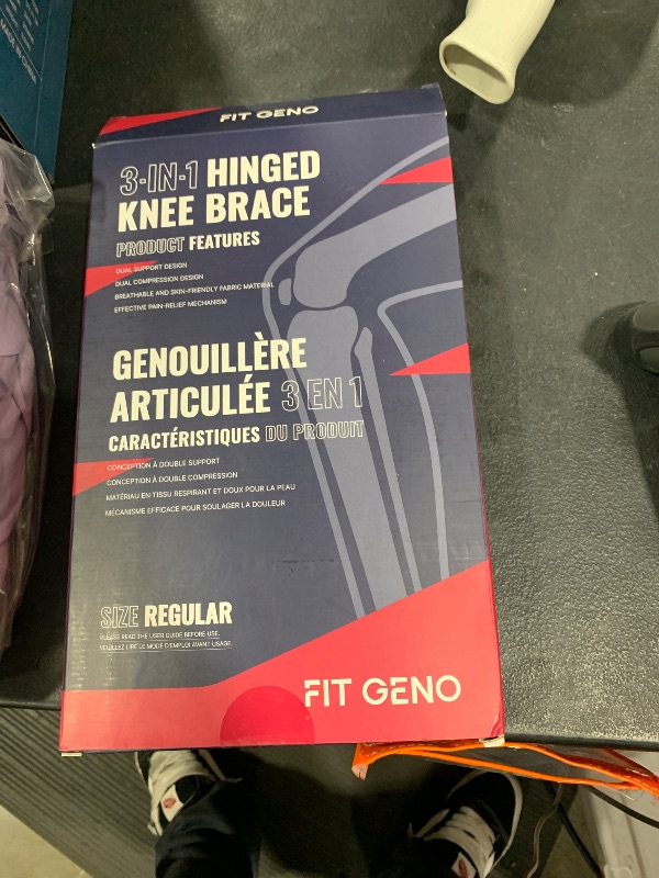 Photo 1 of Fit Geno Hinged Knee Brace for Meniscus Tear: Adjustable Knee Support for Knee Pain w/Side Stabilizers & Hinges for Injury or Surgery Recovery - Men and Women FSA or HSA Eligible