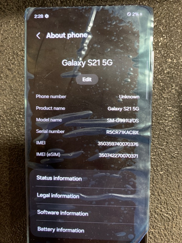 Photo 1 of Samsung S21 256GB Phantom Gray Unlocked (Renewed)