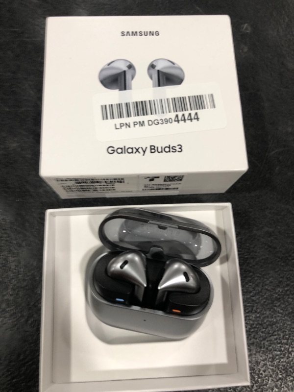 Photo 1 of SAMSUNG Galaxy Buds 3 AI True Wireless Bluetooth Earbuds, Open Type Fit, Active Noise Cancellation, 360 Audio, Touch Control, Silver [US Version, Amazon Exclusive, 2Yr Warranty]