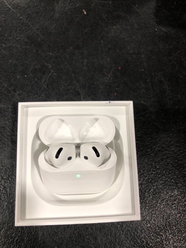 Photo 1 of Apple AirPods 4 Wireless Earbuds, Bluetooth Headphones, Personalized Spatial Audio, Sweat and Water Resistant, USB-C Charging Case, H2 Chip, Up to 30 Hours of Battery Life, Effortless Setup for iPhone
