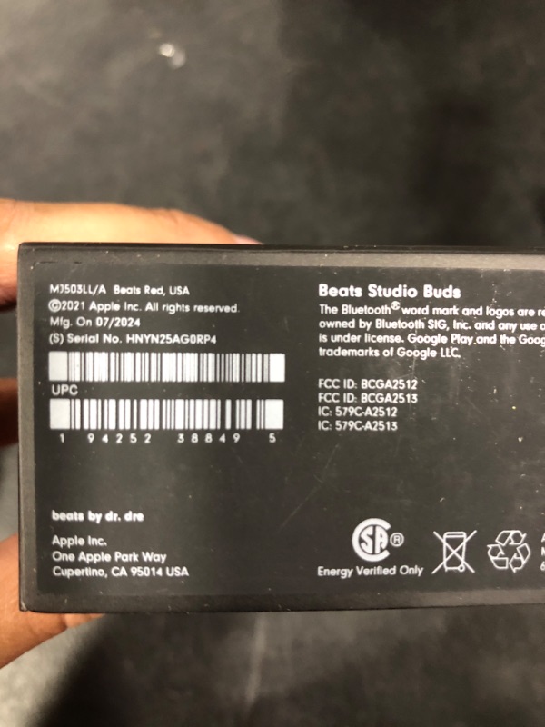 Photo 1 of Beats Studio Buds - True Wireless Noise Cancelling Earbuds - Compatible with Apple & Android, Built-in Microphone, IPX4 Rating, Sweat Resistant Earphones, Class 1 Bluetooth Headphones - Red