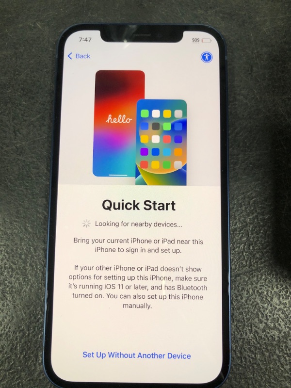 Photo 1 of Apple iPhone 12, 128GB, Blue - Fully Unlocked (Renewed)