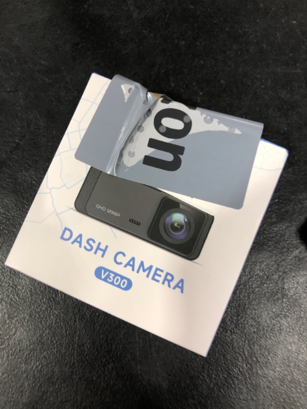 Photo 1 of Dash Cam 1296P Front Dashcam, V300 WiFi Dash Camera for Cars with App, Night Vision, Mini Hidden Single Car Camera, Loop Recording, 24H Parking Mode, Support 256GB Max, Black