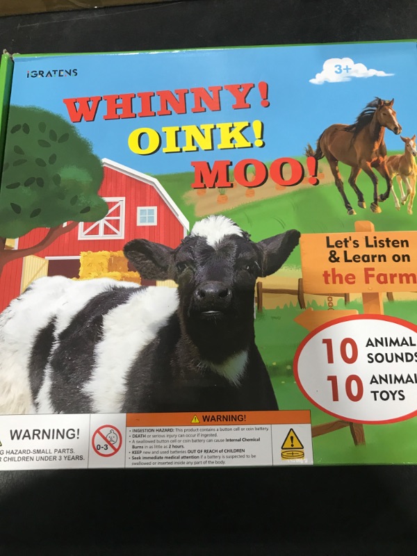 Photo 1 of iGRATENS Farm Animals Figures Toys with Sound Books, 10PCS Farm Animals for Toddlers & Animal Sound Books with 10 Buttons, Plastic Animals, Farm Toys for Toddlers 3-5, Animal Lover Gifts for Kids