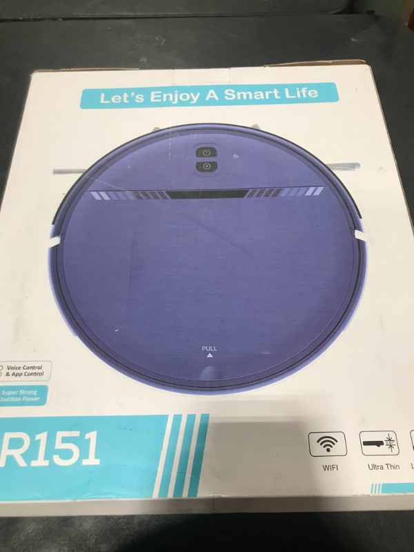 Photo 1 of Robot Vacuum and Mop Combo, WiFi/App/Voice, Robotic Vacuum Cleaner with Schedule, 2 in 1 Mopping Robot Vacuum with Water Tank and Dustbin, Self-Charging, Slim, Ideal for Hard Floor, Pet Hair, Carpet