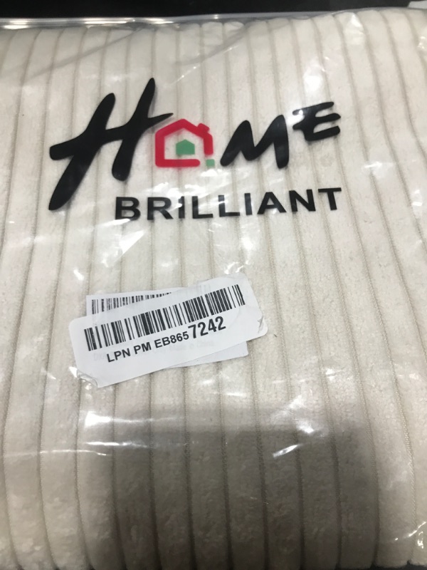Photo 1 of Home Brilliant Super Soft Plush Corduroy Textured Large Euro Pillow Sham Spring Pillow Cover for Couch Floor Bedroom, Washable & Breathable, 26 x 26(66cm), Cream Cheese