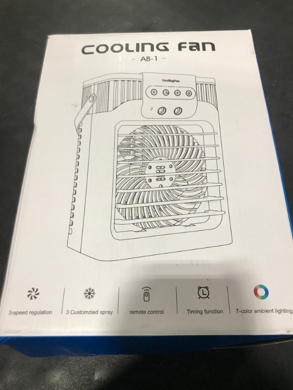 Photo 1 of Portable Air Conditioner, LEAEYFE 3 Higher Speeds With 1200ml Extra Large Water Tank, 7 Color Lights 2/8 Hour Timer, 120° OscillatingCooling Fan For Desk, Home, Bed and Living Room