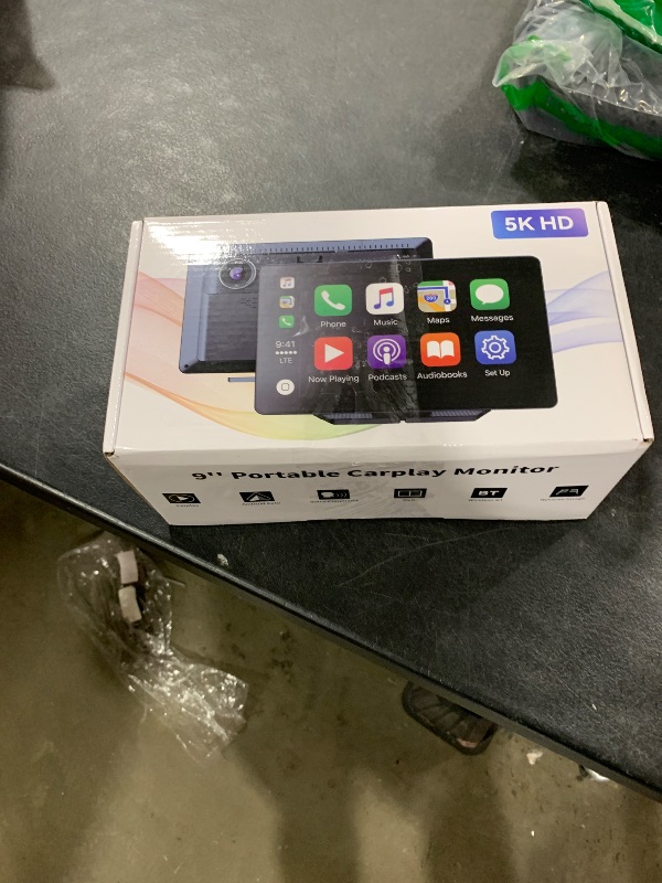 Photo 1 of Portable Carplay Screen for Car 5K Dash Cam, 9" Wireless CarPlay & Android Auto Car Stereo, Car Audio Receivers with 1080p Backup Camera, Bluetooth/GPS Navigation/Voice Control/Mirror Link