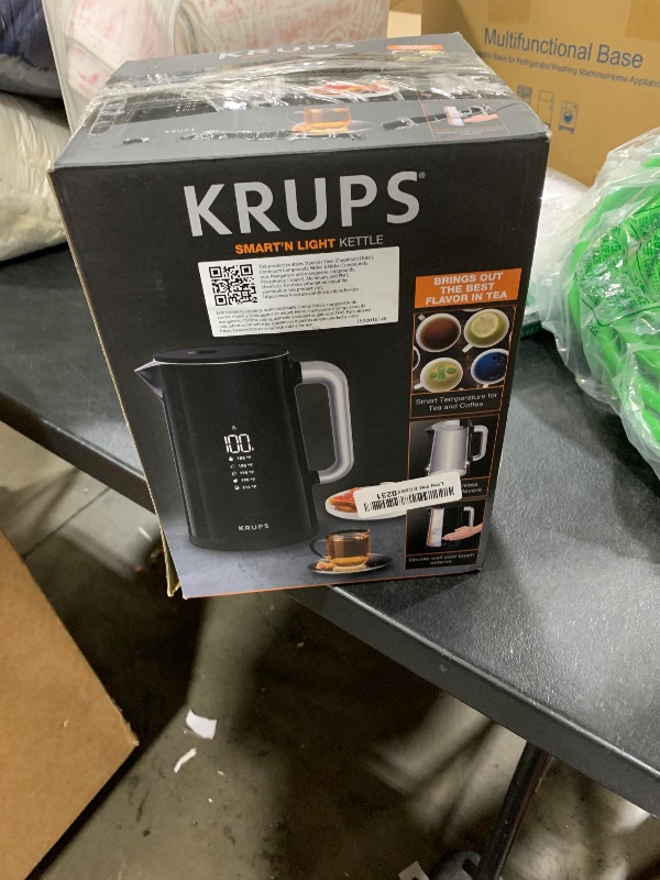 Photo 1 of KRUPS Smart Temp Electric Kettle: 1.7L Capacity, 5 Precise Temperature Settings, Digital Display, Cool-Touch Exterior, Cordless Design for Tea and Coffee Lovers