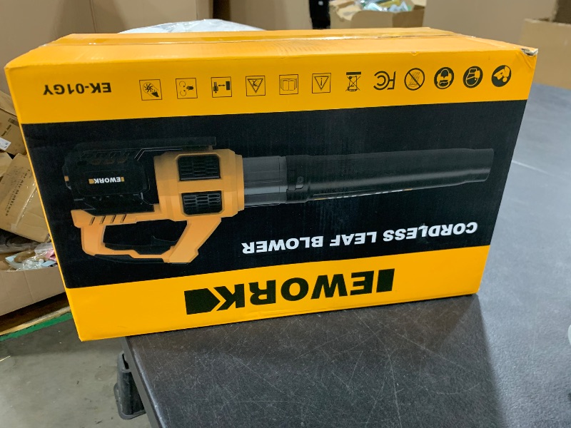 Photo 1 of EWORK Cordless Leaf Blower 21V Electric Leaf Blower with (2) 3.0Ah Batteries and Fast Charger, Variable Speed, Turbo Mode, Battery Powered Handheld Leaf Blowers for Lawn Care and Clearance Yard Leaves