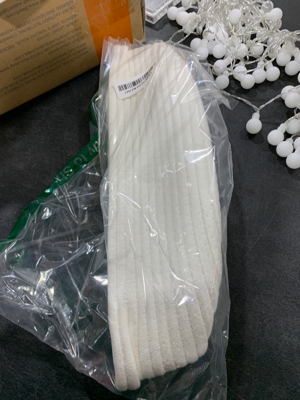 Photo 1 of Pro Goleem Small Woven Basket with Gift Bags and Ribbons Durable Baskets for Father's Day Gifts Empty Small Rope Basket for Storage 12"X 8" X 5" Baby Toy Baskets with Handles, White