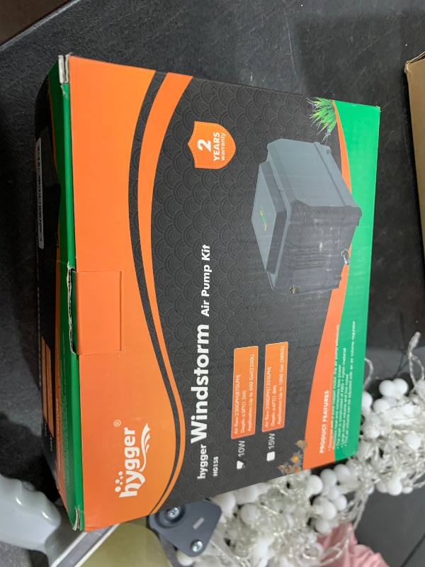 Photo 1 of hygger Aquarium Air Pump 10W/15W 0.025Mpa/0.03Mpa Powerful Adjustable Fish Tank Air Pump 4 Outlets Oxygen Aerator for Medium Large Fish Tank, Small Pond, Hydroponics, Commercial Use