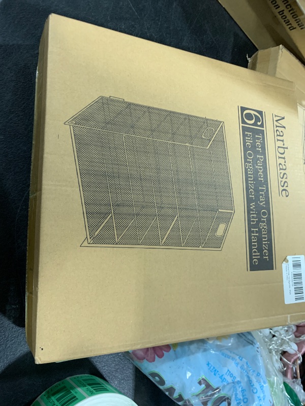 Photo 1 of Marbrasse 6 Tier Paper Organizer Letter Tray - Mesh Desk File Organizer with Handle, Paper Sorter Organizer for Letter/A4 Office File Folder Holder - Black