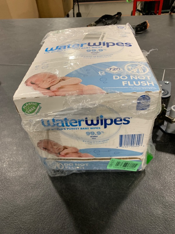 Photo 1 of WaterWipes Plastic-Free Original Baby Wipes, 99.9% Water Based Wipes, Unscented & Hypoallergenic for Sensitive Skin, 60 Count (Pack of 12), Packaging May Vary