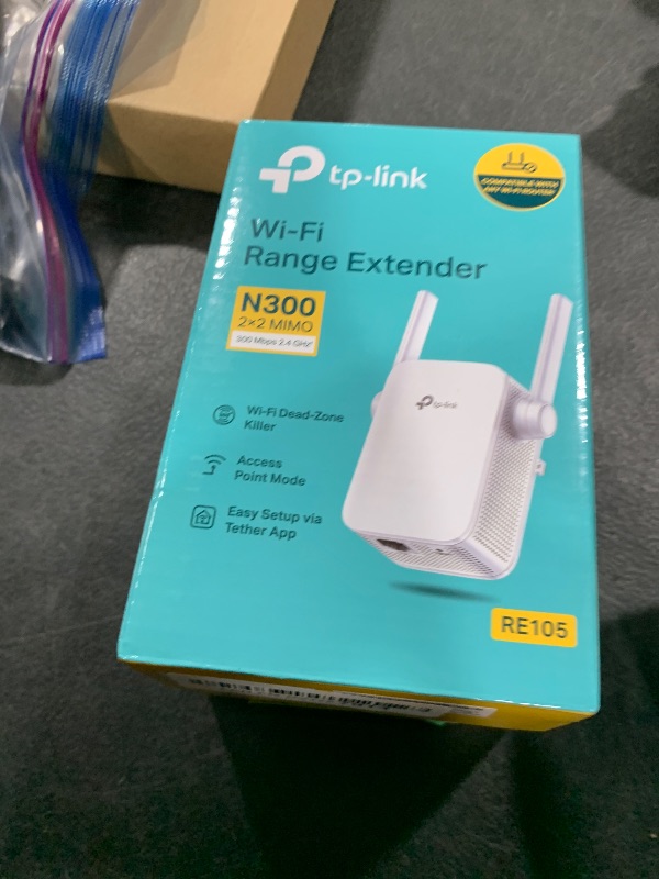 Photo 1 of TP-Link N300 WiFi Extender(RE105), WiFi Extenders Signal Booster for Home, Single Band WiFi Range Extender, Internet Booster, Supports Access Point, Wall Plug Design, 2.4Ghz only