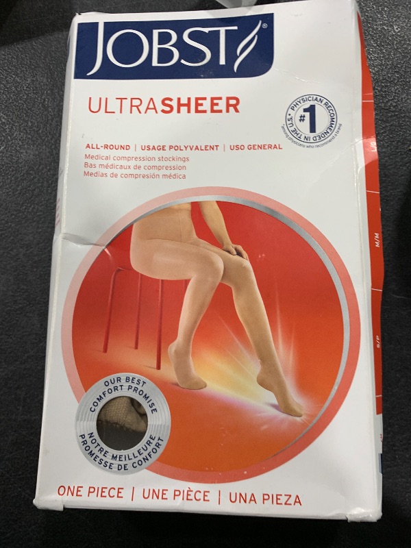 Photo 1 of JOBST UltraSheer Waist-High Compression Stockings for Women - Closed Toe - Medical Compression 15-20 mmHg - For Varicose and Spider Veins - Helps Prevent Swelling - Sun Bronze, Large