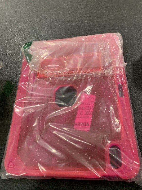 Photo 1 of ZoneFoker Case for iPad 11-inch (A16) 2025 / iPad 10th Gen 10.9 inch 2022, Heavy Duty Shockproof Rugged with Pencil Holder, 11th / 10th Translucent Cover with Kickstand Kids, Hot Pink Glitter