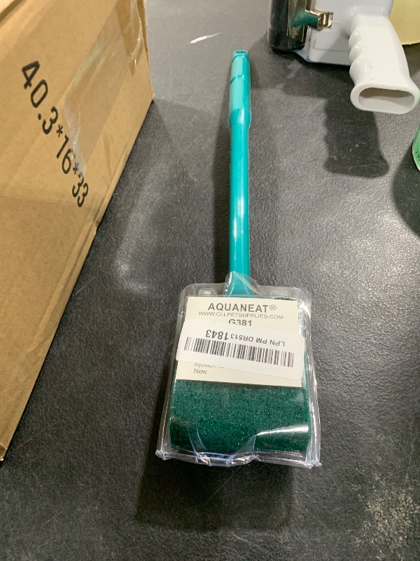 Photo 1 of AQUANEAT Fish Tank Cleaning Tools, Aquarium Double Sided Sponge Brush, Algae Scraper Cleaner with Long Handle