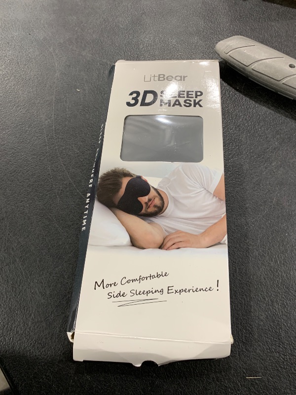 Photo 1 of LitBear Sleep Mask for Side Sleeper Women Men, Eye Mask for Sleeping Light Blocking, 3D Contoured Cup Sleeping Mask, Soft Breathable Sleep Eye Mask with Adjustable Elastic Strap for Flight Nap