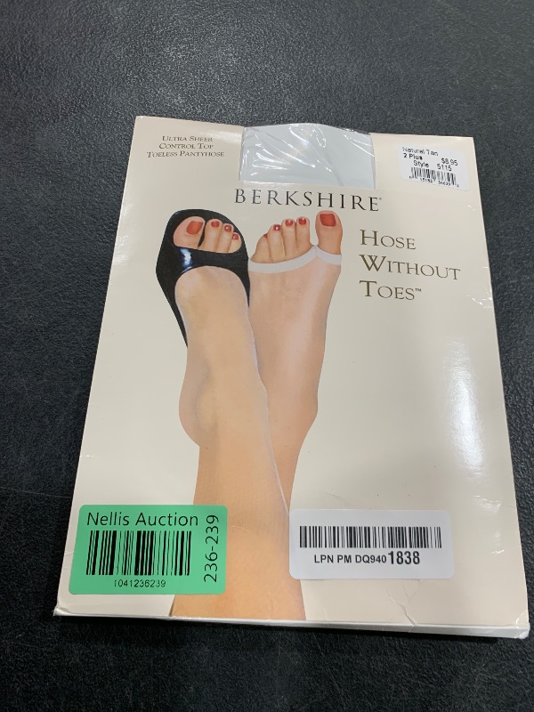 Photo 1 of Berkshire Womens Hose Without Toes Ultra Sheer Control Top Pantyhose 5115 Tights, Natural Tan, 2 Plus