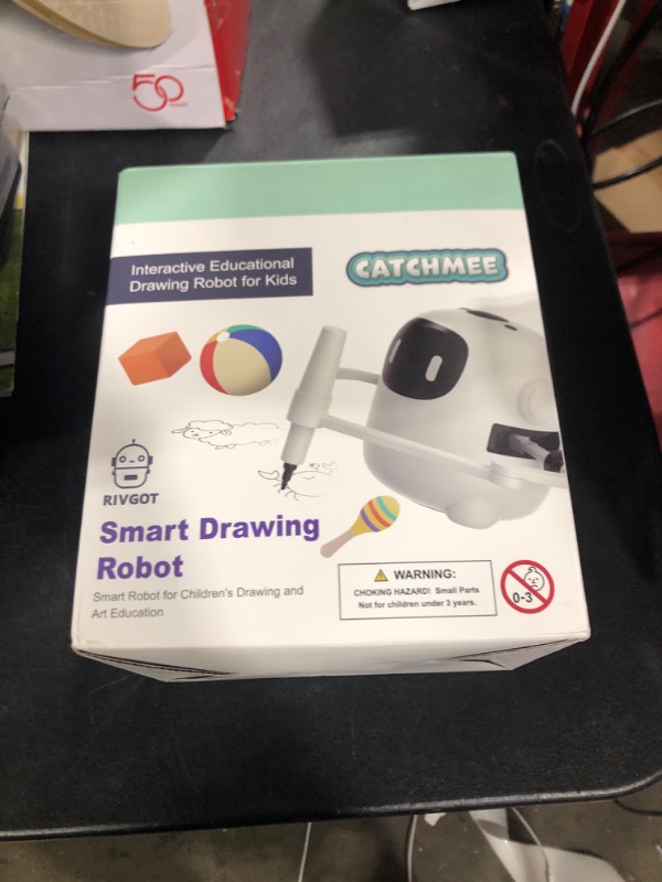 Photo 1 of RIVGOT Drawing Robot for Kids with 150 Cards, Voice Interactive Educational Drawing Machine, Montessori Painting Learning Toys for 3 4 5 6 7 8 Year Old Boys Girls Birthday Party