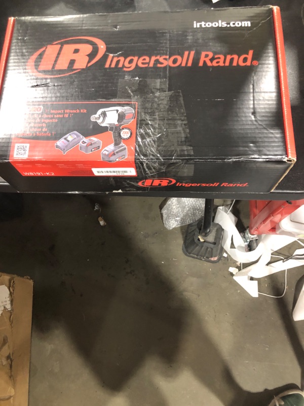 Photo 1 of Ingersoll Rand W8191-K2 1" 20V Cordless Impact Wrench 2 Battery Kit, 2000 ft-lb Torque, Friction Ring Thru-hole, Pistol