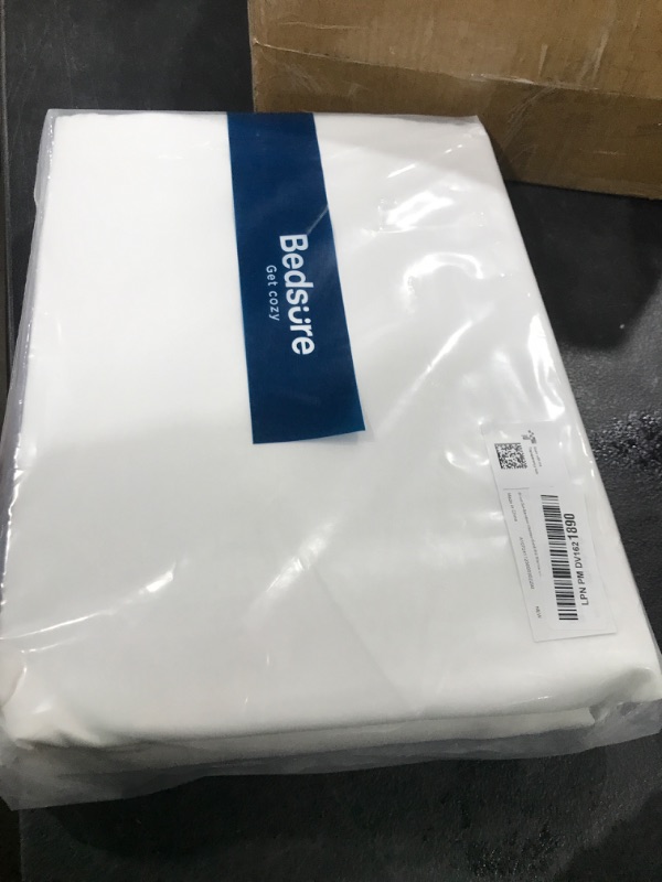 Photo 1 of Bedsure Queen Sheet Set, Cooling Sheets for Queen Size Bed Set, Rayon Derived from Bamboo, Breathable & Soft Deep Pocket Up to 16 Inches, Hotel Luxury Silky Bedding, Bedsheet & Pillowcases, White