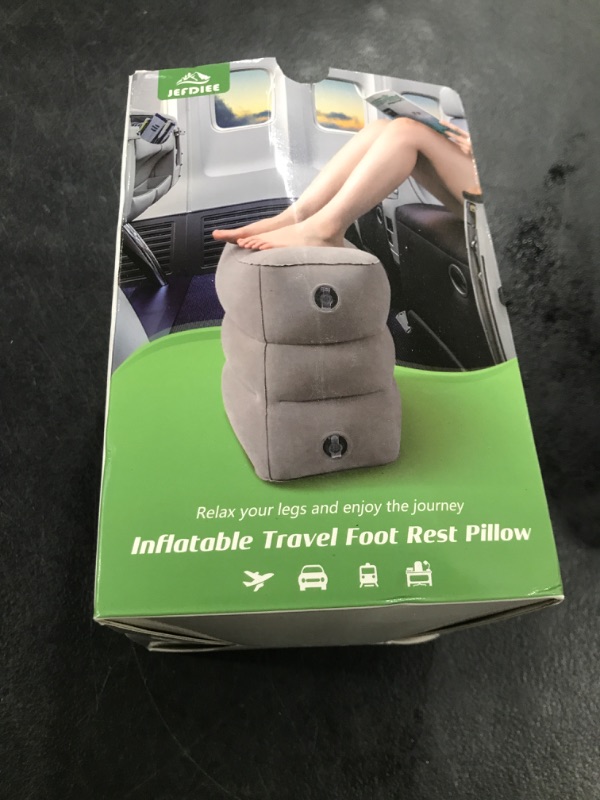 Photo 1 of JefDiee Inflatable Foot Rest Pillow, Kids Airplane Bed, Adjustable 3 Layers Height Leg Rest Pillow, Airplane Travel Essentials Great for Office, Home, Trains, Cars