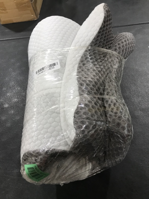 Photo 1 of Anvo Cervical Pillow for Neck Pain Relief - Neck Pillows for Pain Relief Sleeping - Pillow for Neck and Shoulder Pain - Ergonomic Design for Side Back Stomach Sleeper-White Grey Queen Firm