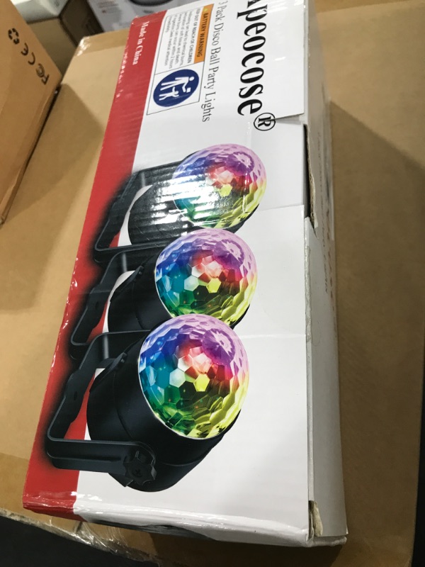Photo 1 of Apeocose [3-Pack] Disco Ball Party Light Sound Activated Remote Control, 12 Modes DJ Strobe Stage Lights for Graduation Decorations 2025 Prom Birthday Halloween Decor Dance Bachelorette Party Supplies