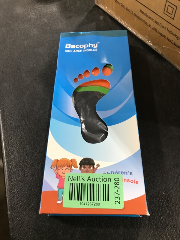 Photo 1 of Bacophy Kids Orthotic Arch Support Insoles, Plantar Fasciitis Cushioning Shoe Inserts, Shock Absorption Velvet Surfaces Deep Heel Cup Chinldren Inner Soles for Flat Feet, Feet Heel Pain Relief (XL)
