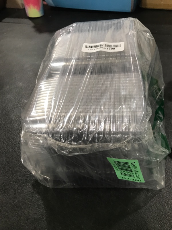 Photo 1 of AHKUNMT Cake Slice Containers,100PC Square Plastic Hinged Food Container Individual Clamshell Food Containers Disposable Plastic To Go Containers Takeout Tray for Salads