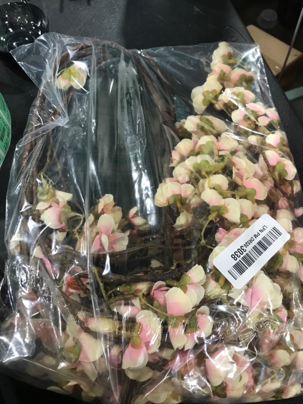 Photo 1 of florisso Cherry Blossom Branches, Faux Peach Blossom Flowers, Artificial Plum Branches Real Touch Silk for Party Home Decor Wedding Arrangements (4PCS, Champagne, 41")