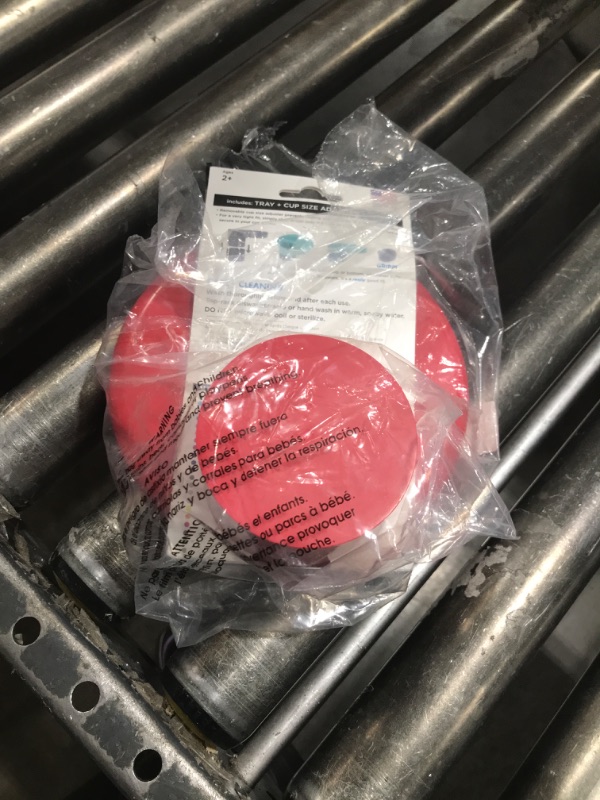 Photo 1 of Travel Tray Round, USA Made Easily Convert Your existing Cup Holder to a Tray and Cup Holder for use in a Car Seat, Booster, Stroller, Golf Cart and Anywhere You Have a Cup Holder! Red