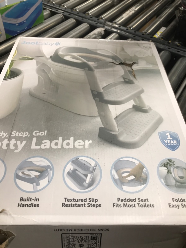 Photo 1 of Jool Baby Potty Training Seat with 2 Step Ladder for Toddlers - Soft Cushioned Seat & Splash Guard, Adjustable Height (Gray)