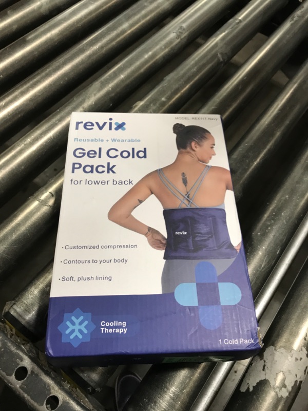 Photo 1 of REVIX Ice Pack for Injuries Reusable Gel for Lower Back, Cold Packs for Back Shoulder, Elbow, Hip, Leg, Wrap Around Entire Knee, Soft Cold Compress,16 × 9" Navy