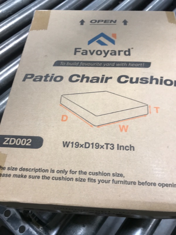 Photo 1 of Favoyard Patio Chair Cushions 19 x 19 x 3 Inch Waterproof Outdoor Seat Cushions for Patio Furniture 3-Year Color Fastness Garden Sofa Couch Chair Pads with Handle & Adjustable Straps Set of 2, Beige