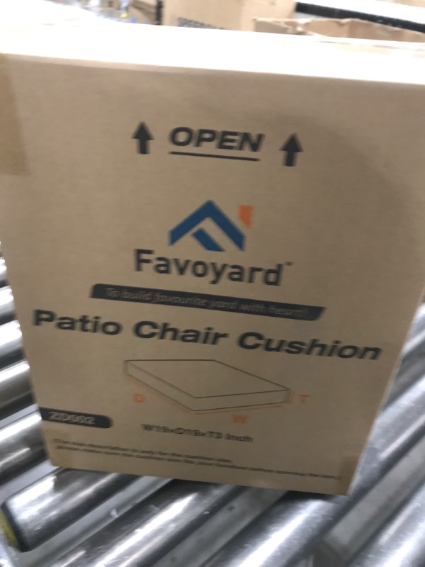 Photo 1 of Favoyard Patio Chair Cushions 19 x 19 x 3 Inch Waterproof Outdoor Seat Cushions for Patio Furniture 3-Year Color Fastness Garden Sofa Couch Chair Pads with Handle & Adjustable Straps Set of 2, Beige