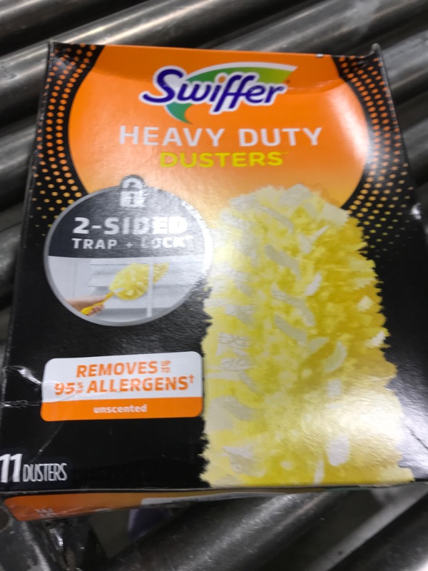 Photo 1 of Swiffer Dusters Refill for Cleaning, Feather & Microfiber Duster Disposable Alternative, For Dusting Furniture, Blinds, Ceiling Fans, Walls, Helps Remove Allergens, Heavy Duty, Unscented, 11ct