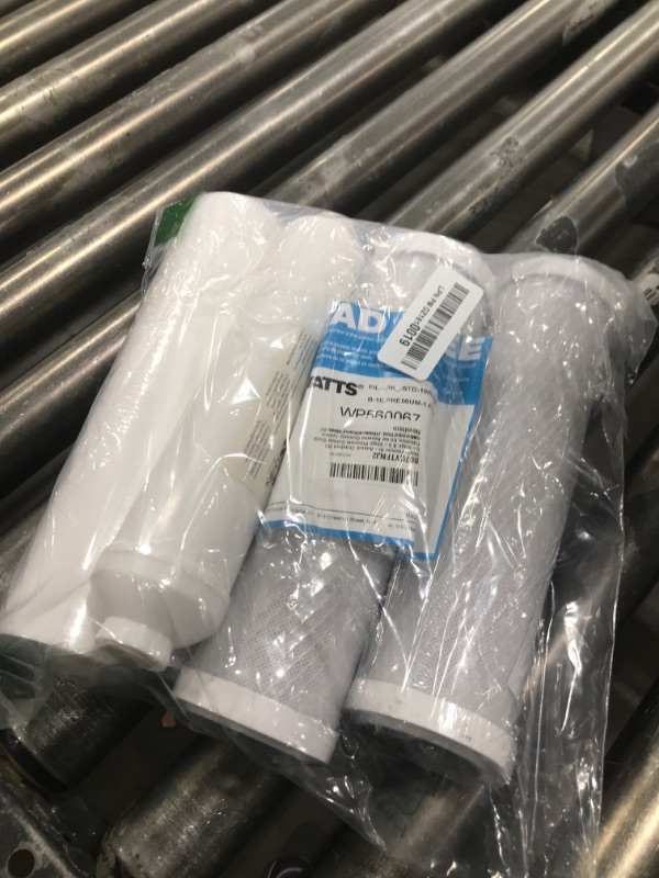 Photo 1 of Watts Premier Bi-Annual Standard RO 5-Stage & 6-Stage Premium Carbon Block Filtration Kit for Reverse Osmosis System, Sediment Filter, 2 Carbon Pre-Filters, 10" GAC Inline Post-Filter, Housing Wrench