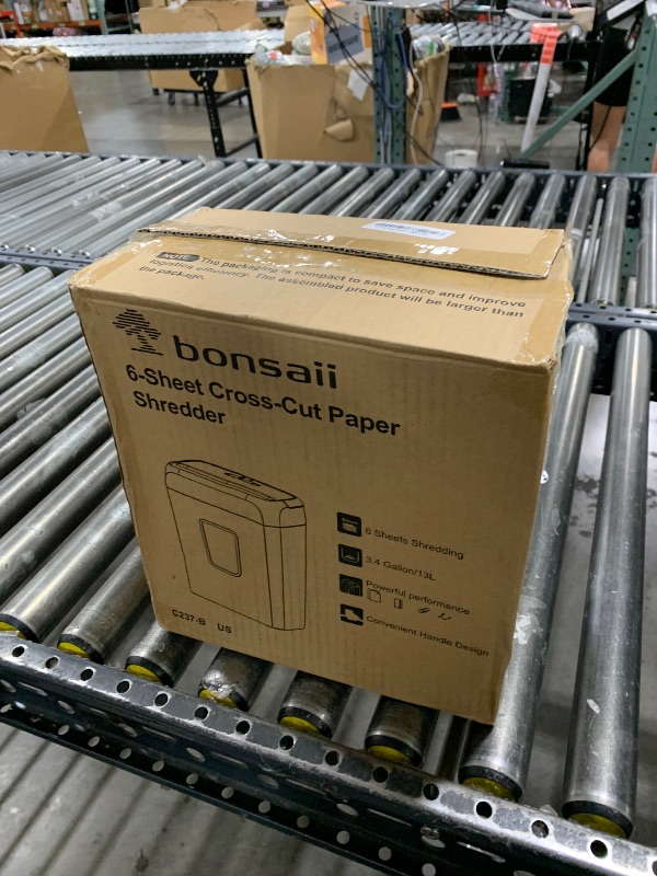 Photo 1 of Bonsaii Paper Shredder for Home Use, 3.4 Gal Wastebasket, 6 Sheet Crosscut 