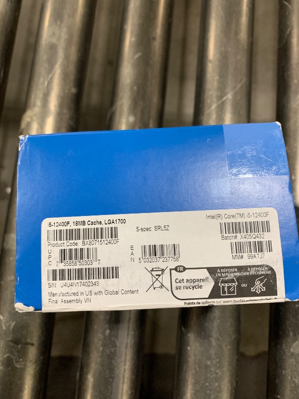 Photo 1 of Intel Core i5-12400F Alder Lake CPU LGA 1700 2.5 GHz 6-Core 65W 18MB Cache Desktop Processor