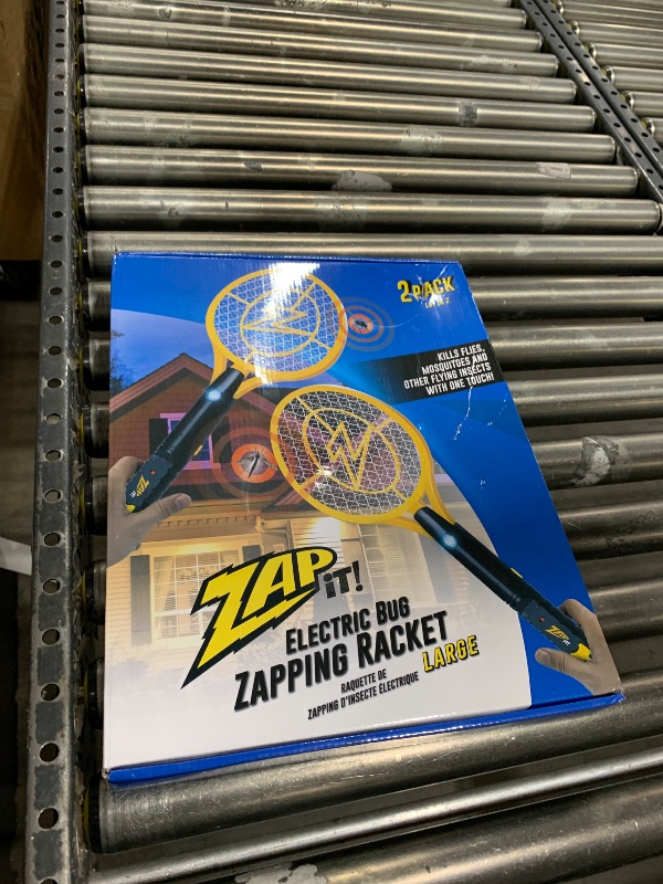 Photo 1 of ZAP iT! 4,000 Volt Electric Handheld Bug Zapper Racket - USB Rechargeable Indoor Safe Mosquito Zapper 2 Pack (Large, Yellow)