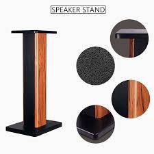 Photo 1 of 27.56 inch(70 cm) Wood Speaker Stands, 1 Pair, Stands for Home-Cinema HiFi Bookshelf Box and Satellite Speakers Wood Grain Enhanced Audio Listening Experience for Home Theaters
