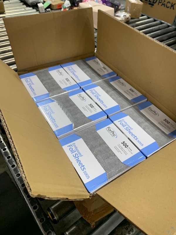 Photo 1 of ForPro Professional Collection Embossed Foil Sheets 500S, Aluminum Foil, Pop-Up Dispenser, for Hair Color Application and Highlighting Services, Food Safe, 5” W x 10.75” L, 500-Count (Pack of 12)