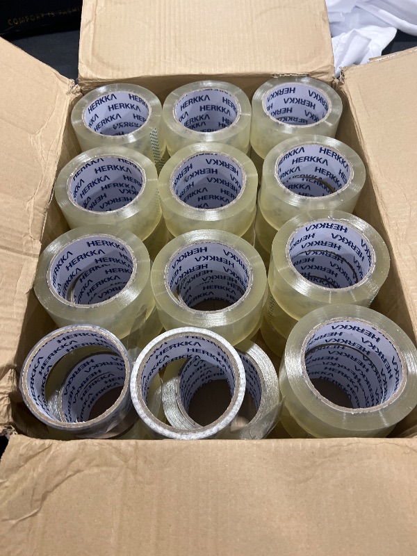 Photo 1 of HERKKA Clear Packing Tape, 36 Rolls Heavy Duty Packaging Tape for Shipping Packaging Moving Sealing, Thicker Clear Packing Tape, 2 inches Wide, 65 Yards Per Roll, 2340 Total Yards