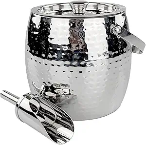 Photo 1 of BREKX 3-QT Insulated Ice Buckets for Parties with Lid and Scoop - Iceberg Anchored Wine Chiller Champagne Bucket for Cocktail Bar, Metal Bucket with Lid, Non-Sweat