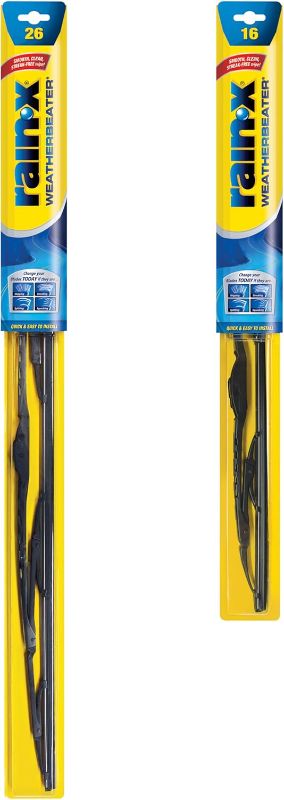 Photo 1 of Rain-X 820147 WeatherBeater, 26" and 16" Windshield Wiper Blades - All-Season OEM Quality, Conventional, Vehicle Specific Fit, Pack of 2