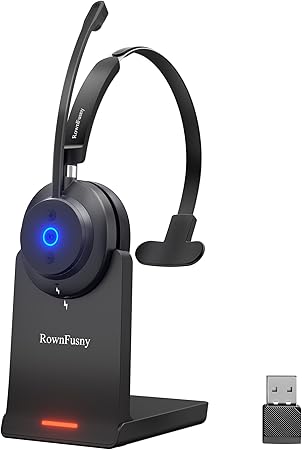 Photo 1 of Bluetooth Headsets, Wireless Headset with Mic for Work, Noise Reduction Headsets, Mono Computer Headphones with USB Dongle & Bluetooth 5.3 for PC, Office, Laptop, Phone, Works Call