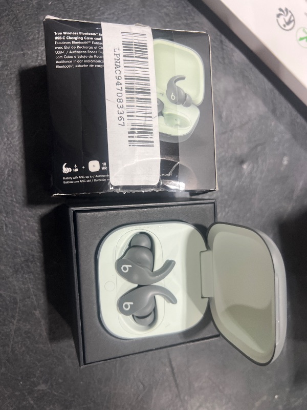 Photo 1 of Beats Fit Pro - True Wireless Noise Cancelling Earbuds - Apple H1 Headphone Chip, Compatible with Apple & Android, Class 1 Bluetooth®, Built-in Microphone, 6 Hours of Listening Time – Sage Gray